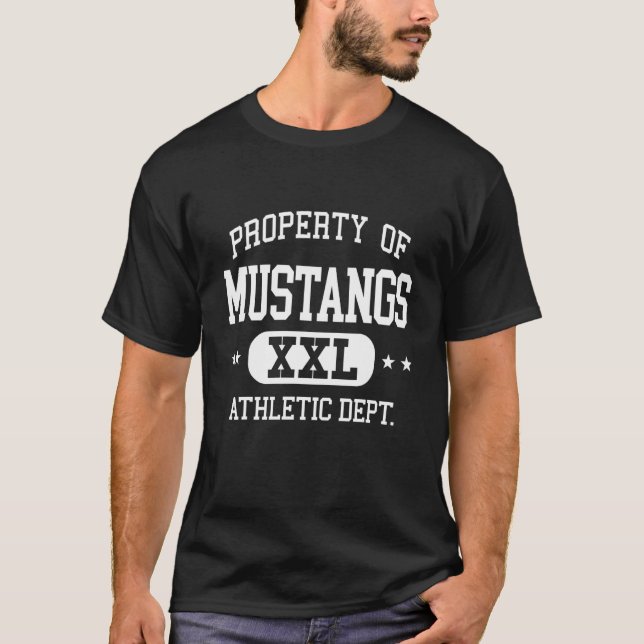 Mustangs Retro Athletic Property Dept T-Shirt (Vorderseite)