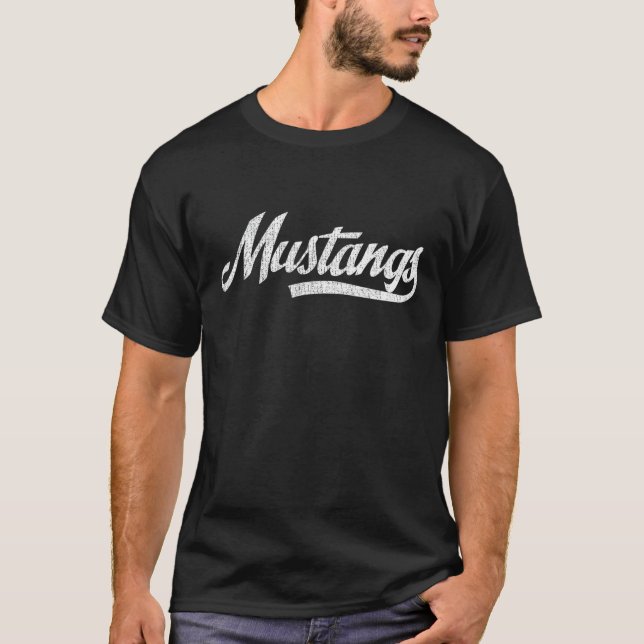 Mustangs School Sports Fan Team Spirit Mascot Gesc T-Shirt (Vorderseite)