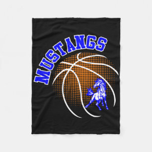 Mustangs Sketll Mustang Stolz Schulgeist Maskottch Fleecedecke
