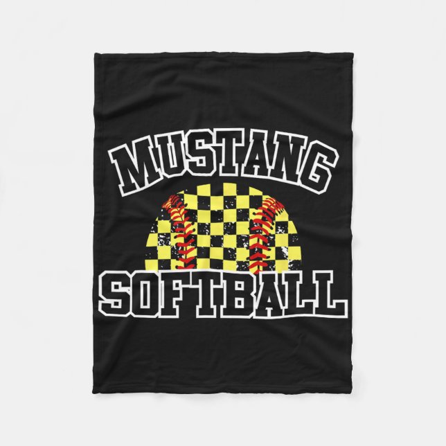Mustangs Softll Mama Mustangs Schulausstatung Spor Fleecedecke (Vorderseite)