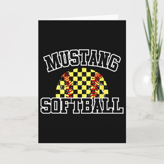 Mustangs Softll Mom Mustangs Schulgeist Sport  Karte (Vorderseite)