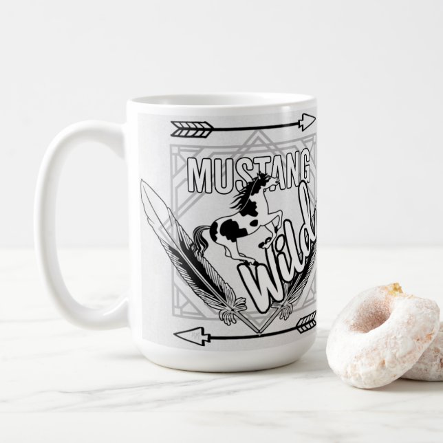 MustangWild Running Pinto Trinkbehälter Kaffeetasse (Mit Donut)