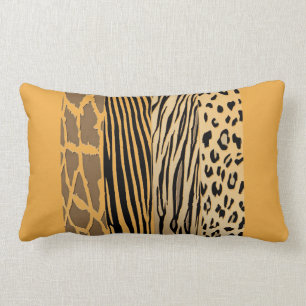 Mustard Animal Printed Zebra Stripe Kissen