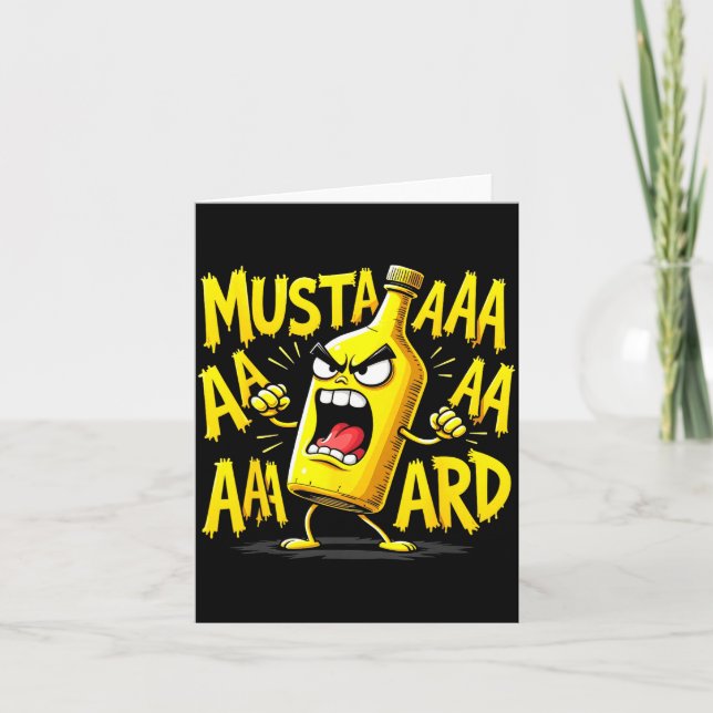Mustard Bottle Scream Funny Condiment Rap Humor  Karte (Vorderseite)