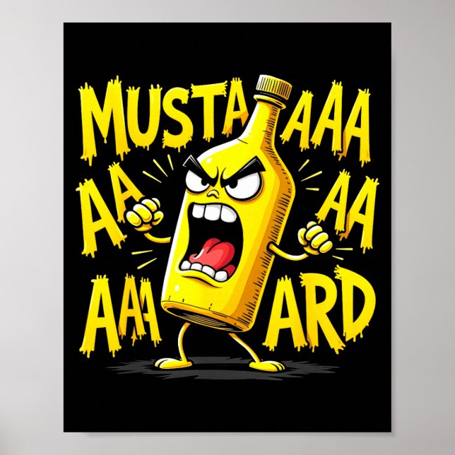 Mustard Bottle Scream Funny Condiment Rap Humor  Poster (Vorne)