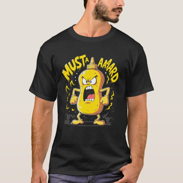 Mustard Bottle Scream Funny Condiment Rap Humor T-Shirt (Vorderseite)