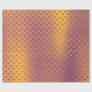Mustard Bronze Gold Hearts Metallic Confetti Geschenkpapier