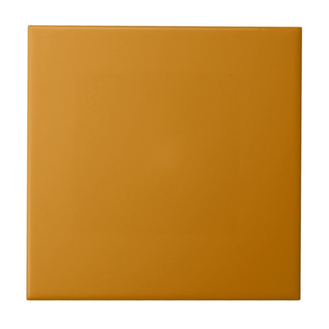 Mustard Brown Solid Color Fliese (Vorderseite)