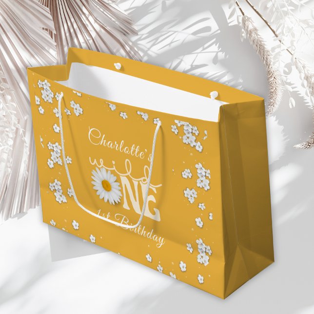Mustard Daisy Wild One 1st Birthday Große Geschenktüte (Von Creator hochgeladen)