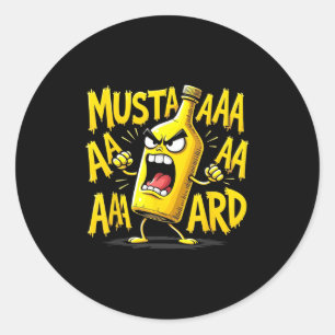 Mustard Flasche Schrei Funny Konditionell Rap Spaß Runder Aufkleber