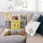 Mustard gelb individuelle Fotocollage Geburtstag Kissen<br><div class="desc">Ein einzigartiges Geschenk für einen 21. Geburtstag,  das ihr Leben mit einer Collage von 8 Ihrer eigenen Fotos,  Bilder feiert. Personalisieren und geben Sie ihren Namen,  Alter und Datum ein. Senf gelbe Hintergrundfarbe,  grau Text. Der Name ist mit einem modernen handgeschriebenen Stilskript geschrieben.</div>
