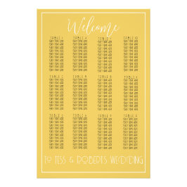 Mustard Gelbe Minimalistische Sitzkarte drucken Fotodruck