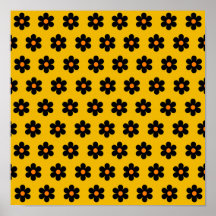 Mustard Herbst Botanische Blume Muster Fall Wand