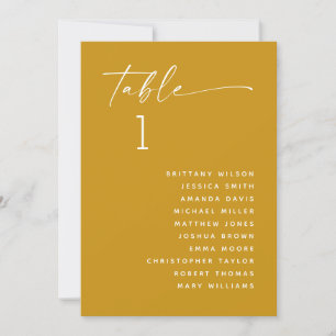 Mustard minimalistisches Sitzschema für Hochzeiten Einladung