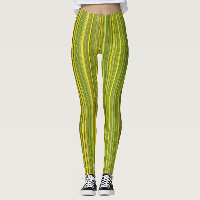 MUSTARD PFLANZE PATTERN LEGGINGS (Vorderseite)