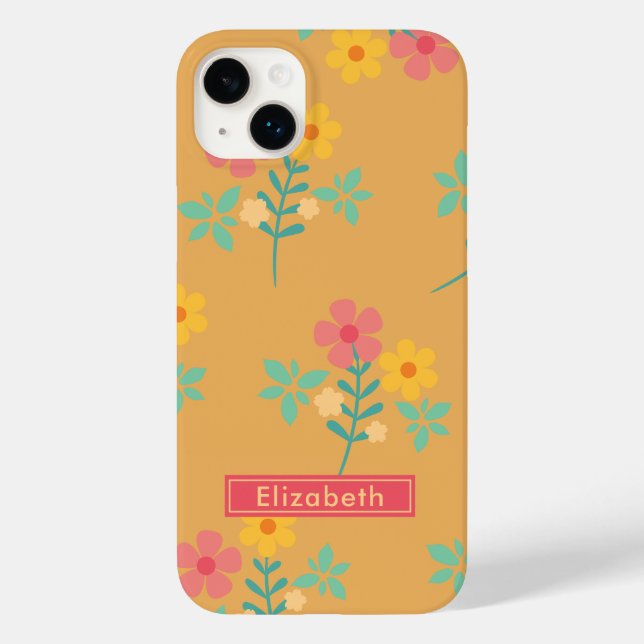 Mustard Retro Daisy Bouquet Case-Mate iPhone Hülle (Rückseite)