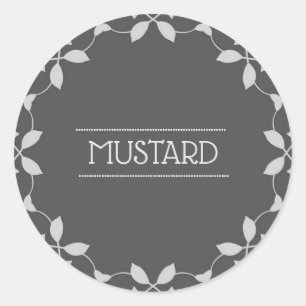 Mustard Spice Jar Labels Stickers