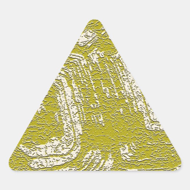 Mustard Tortoise Muschel abstrakt von Leah G Dreieckiger Aufkleber (Vorderseite)