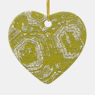 Mustard Tortoise Muschel abstrakt von Leah G Keramikornament