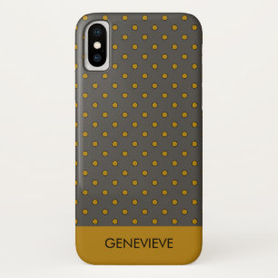 Mustard und Brown Polka Dots Muster Monogram Case-Mate iPhone Hülle