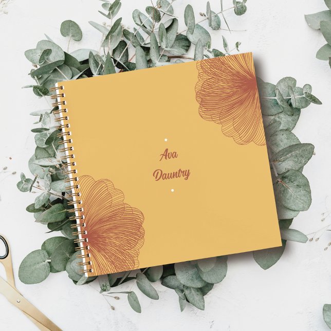 Mustard Wash Custom Floral Notizbuch (Von Creator hochgeladen)
