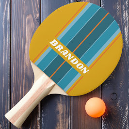 Mustard Wave Board Streifen mit Namen Tischtennis Schläger