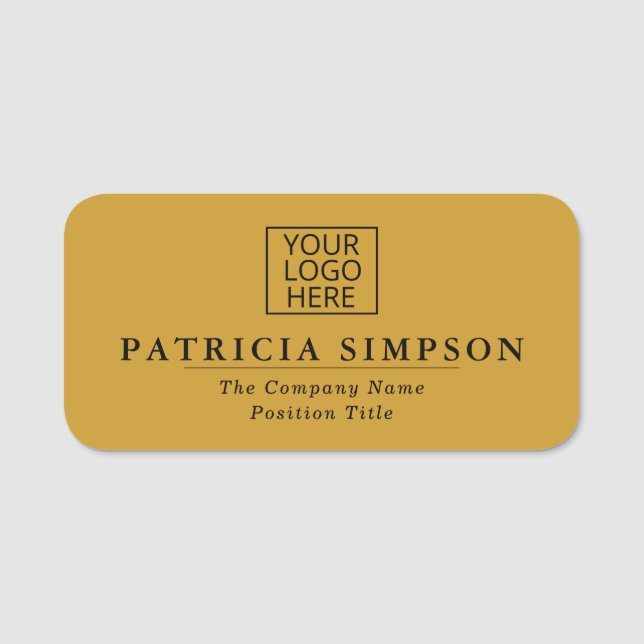 Mustard Yellow and Black Elegance: Add Logo, Title Namensschild (Vorderseite)