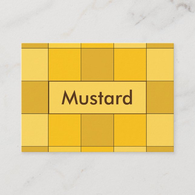 Mustard Yellow Checkerboard Visitenkarte (Vorderseite)
