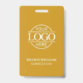 Mustard Yellow Custom Business Logo Employee ID Ausweis