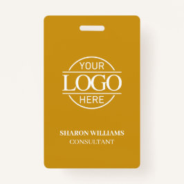 Mustard Yellow Custom Business Logo Employee ID Ausweis