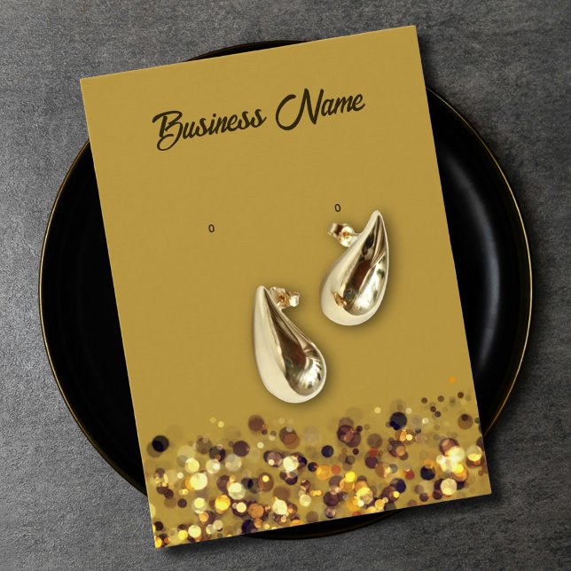 Mustard yellow gold QR code earring display card (Mustard yellow gold QR code earring display card)