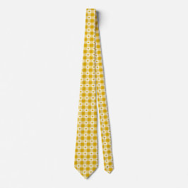 Mustard Yellow Heart Plaid Retro Color Neck Tie Krawatte