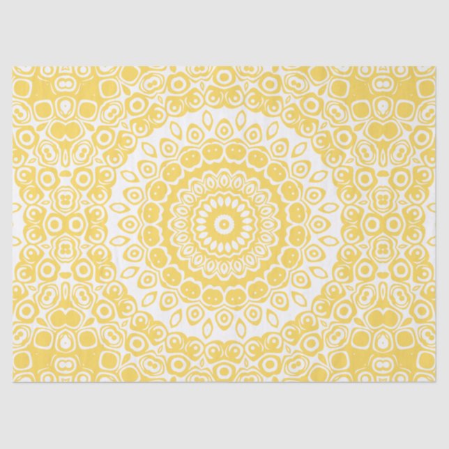 Mustard Yellow Mandala Pattern Seidenpapier (Vorderseite)