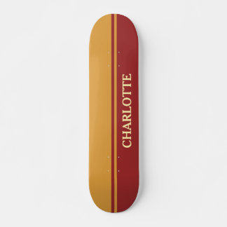 Mustard Yellow & Maroon Red Skateboard