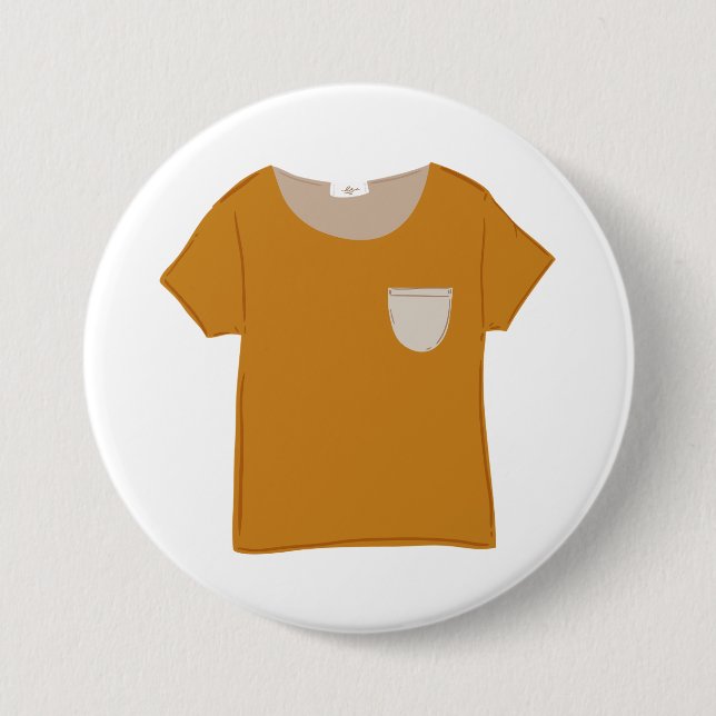Mustard Yellow Minimalist Top Button (Vorderseite)