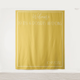 Mustard Yellow Minimalistisch Wandteppich