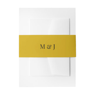 Mustard Yellow Minimalistisch Wedding Einladungsbanderole