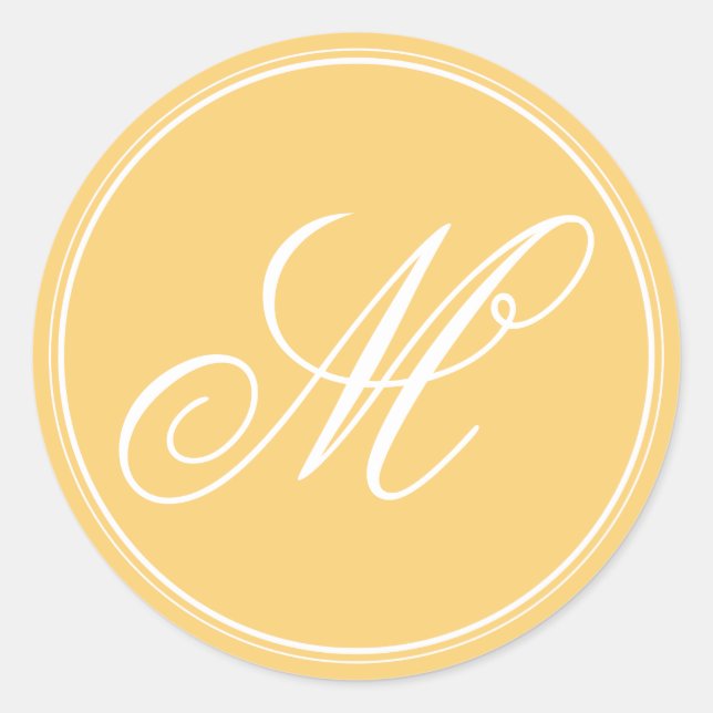 Mustard Yellow Monogram Stickers (Vorderseite)