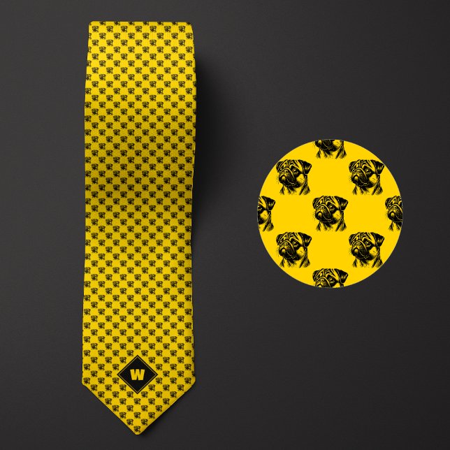 Mustard Yellow Mops Pattern Krawatte (Von Creator hochgeladen)