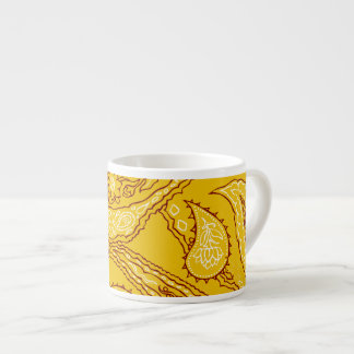 Mustard Yellow Paisley Print Summer Fun Girl Espressotasse