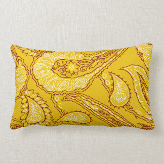 Mustard Yellow Paisley Print Summer Fun Girl Lendenkissen