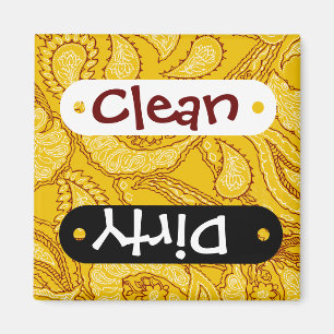 Mustard Yellow Paisley Print Summer Fun Girl Magnet