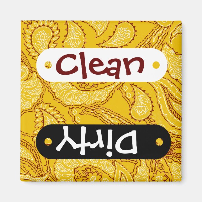 Mustard Yellow Paisley Print Summer Fun Girl Magnet (Vorne)