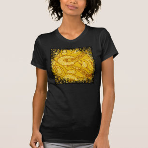 Mustard Yellow Paisley Print Summer Fun Girl T-Shirt