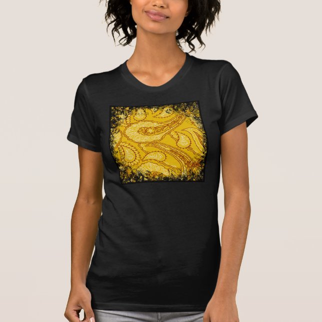 Mustard Yellow Paisley Print Summer Fun Girl T-Shirt (Vorderseite)