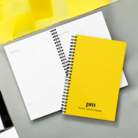 Mustard Yellow Simple Monogram Initials und Name