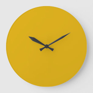 Mustard Yellow Solid Color Große Wanduhr