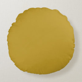 Mustard Yellow, Solid Color, Modern, Simple,Trendy Rundes Kissen