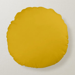 Mustard Yellow Solid Color Rundes Kissen