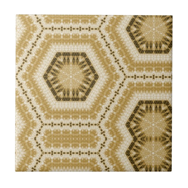 Mustard Yellow Sun Vintag Retro Print Fliese (Vorderseite)